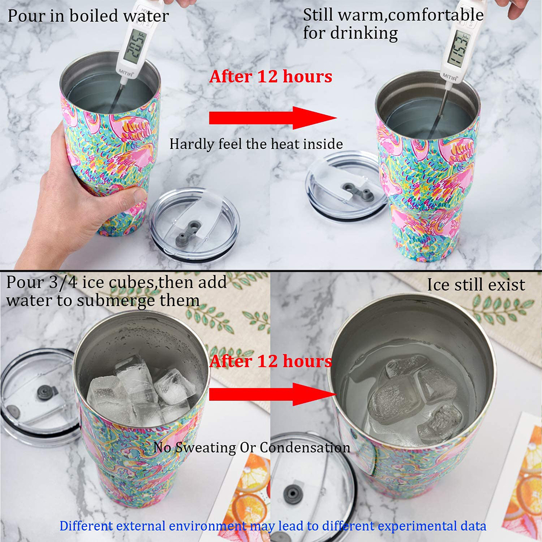 أكواب البهلوان الحرارية المعزولة الحرارية مع الشركة المصنعة للغطاء 