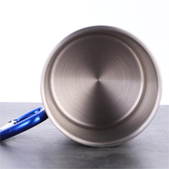 الفولاذ المقاوم للصدأ مزدوج الجدار الظهر التخييم أكواب كارابينر