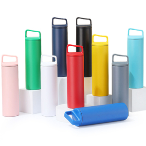 كوب معدني حراري نحيف للسفر مع غطاء مقبض