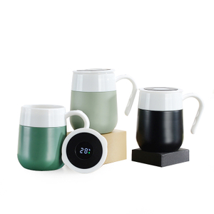 القدح الفولاذ المقاوم للصدأ بالجملة مع مقياس حرارة على الغطاء 