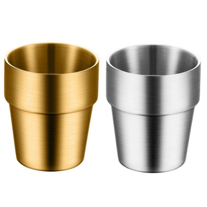 أكواب شرب من الفولاذ المقاوم للصدأ مزدوجة الجدران قابلة لإعادة الاستخدام