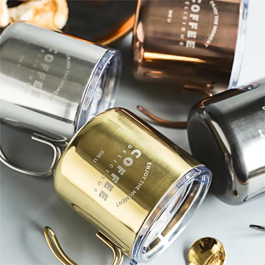 سهلة حمل كوب التخييم في الهواء الطلق المعدني في الهواء الطلق مع مقبض