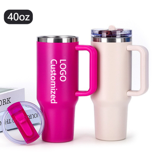 كوب SureGrip فارغ ومعزول من الفولاذ المقاوم للصدأ بسعة 40 أونصة مع غطاء